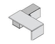Кабинет для руководителя Titano Стол руководителя на тумбе на опоре TITANO черное дерево