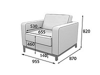 Диван для офиса Бентли Ben1-2 Кресло (Экокожа Ecotex)